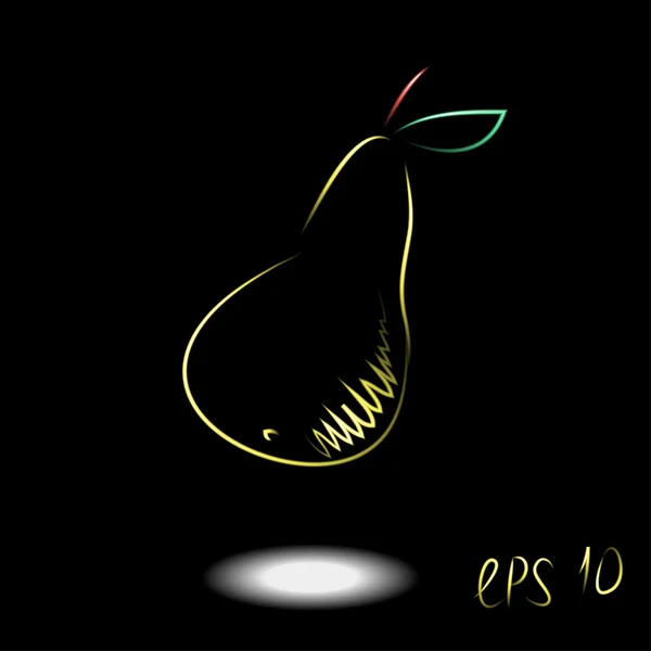 Pearsvector 光と明るい梨 — ストックベクタ