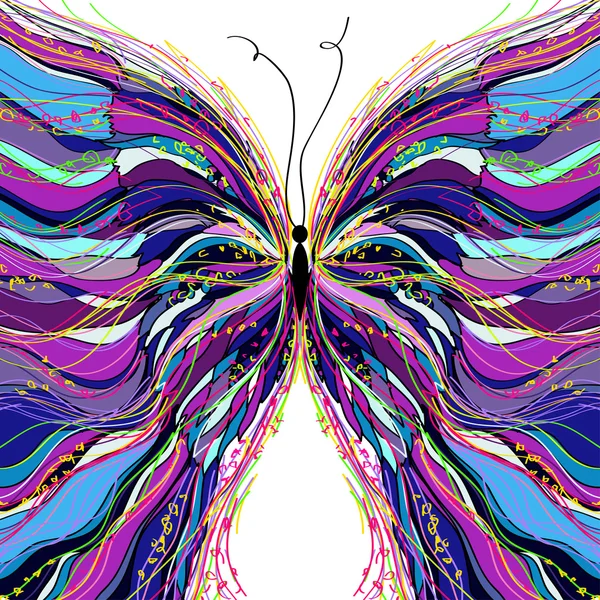 Vector vlinder vormgeving. — Stockvector