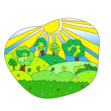 tarım alanları, vektör yatay el çekilmiş.