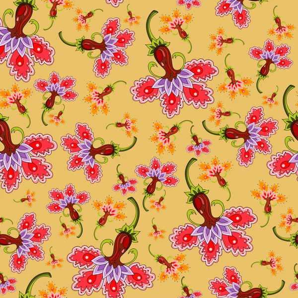 Vector seamless pattern colorful flowers. — Stock Vector