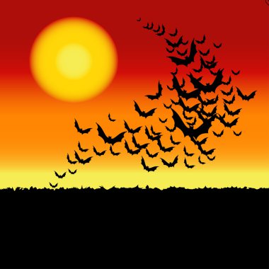 yarasalar ile Halloween vektör arka plan.