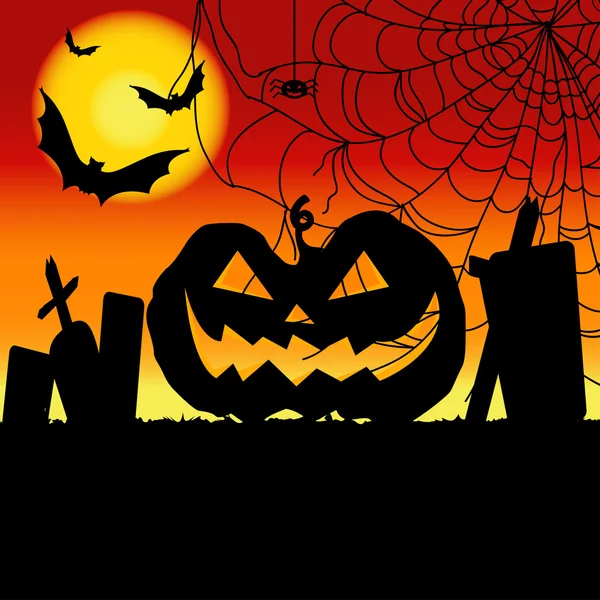 Halloween pumpkin background.card — Stock Vector