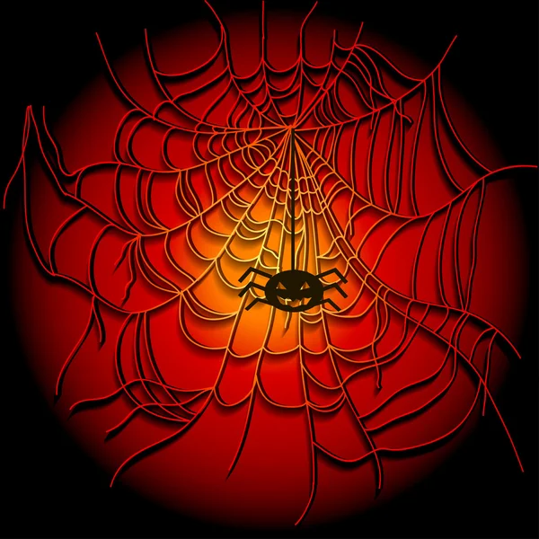 Örümcekler ve ağlarla arka plan — Stok Vektör
