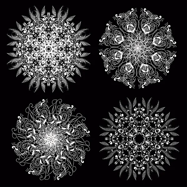 Sneeuwvlokken instellen achtergrond vector — Stockvector