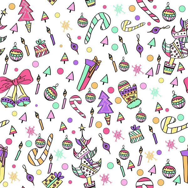 炫彩花纹与圣诞元素 — 图库矢量图片