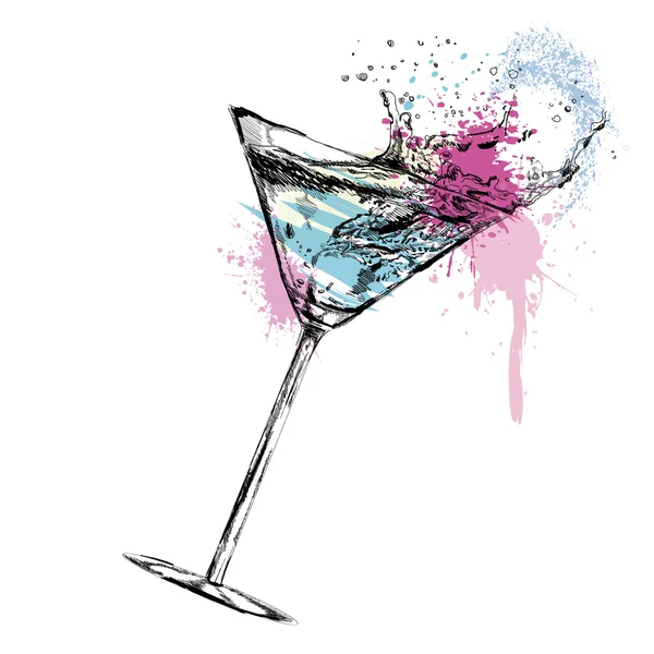 Martini-Cocktail mit. Vektorillustration — Stockvektor