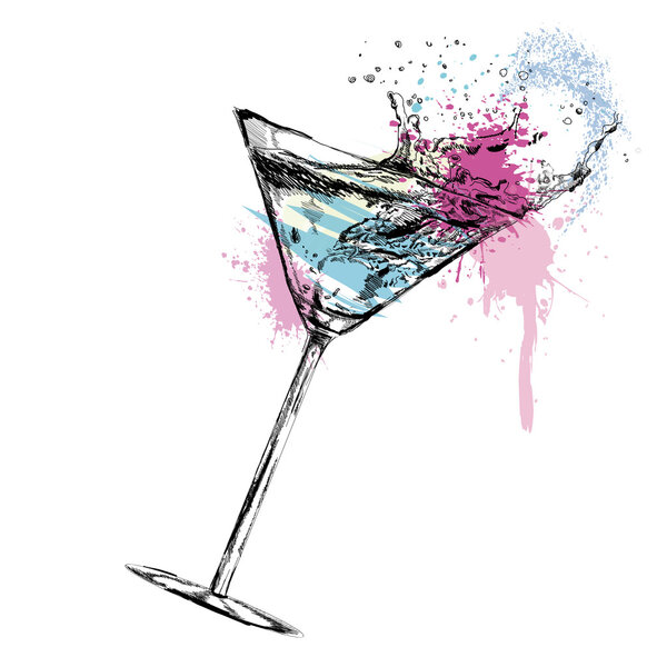 Martini cocktail with. Vector illustration