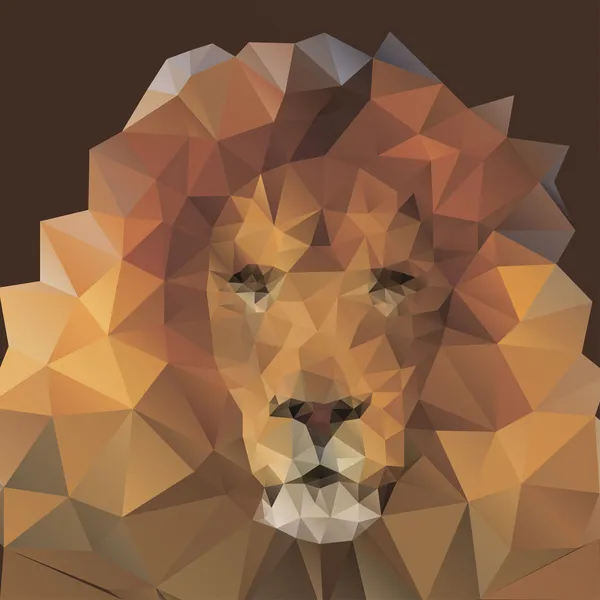 Singa dalam gaya origami - Stok Vektor