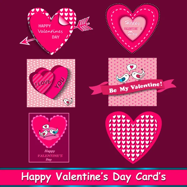 Feliz día de San Valentín tarjetas conjunto . — Archivo Imágenes Vectoriales
