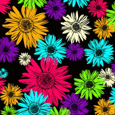 soyut desen papatya çiçekler