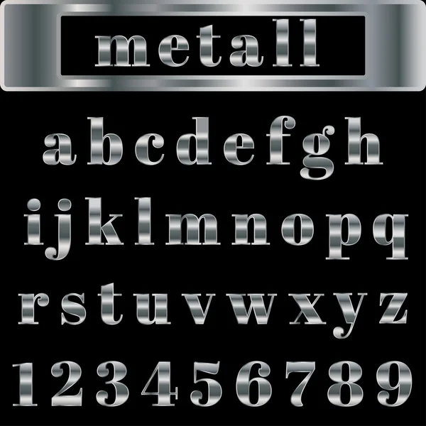 Векторный серебряный алфавит. Иллюстрация EPS 10 — стоковый вектор