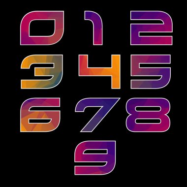 modaya uygun çeşitli renklerde geometrik alfabesi.