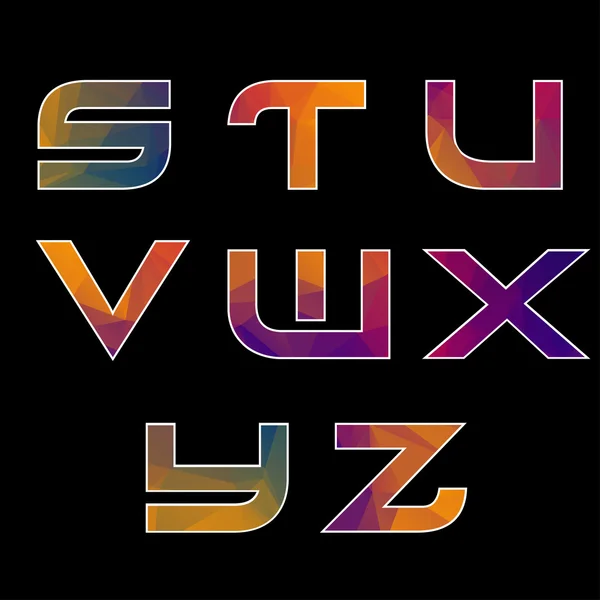 Trendy multicolored Geometric Alphabet. — Stock Vector