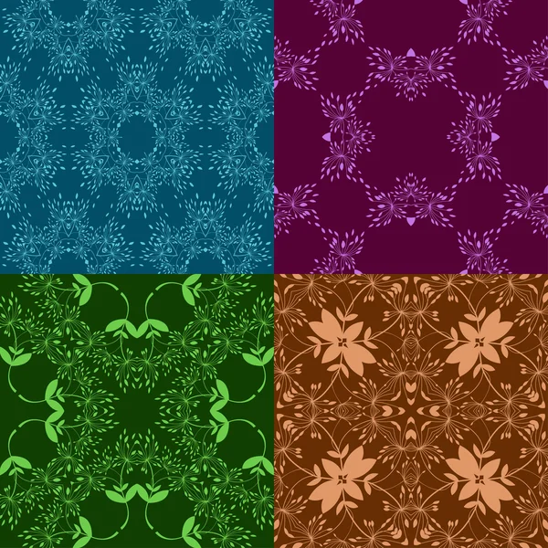 Set of multicolored seamless decorative patterns. — Stock Vector