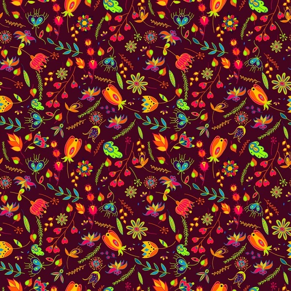 완벽 한 패턴, 꽃, 꽃 패턴 — 스톡 벡터