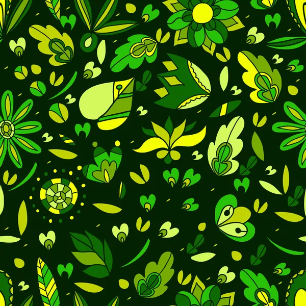 Nahtloses Muster, Blumen auf buntem Hintergrund — Stockvektor