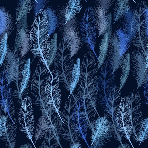 Ensemble de plumes vectorielles sans couture. SPE — Image vectorielle