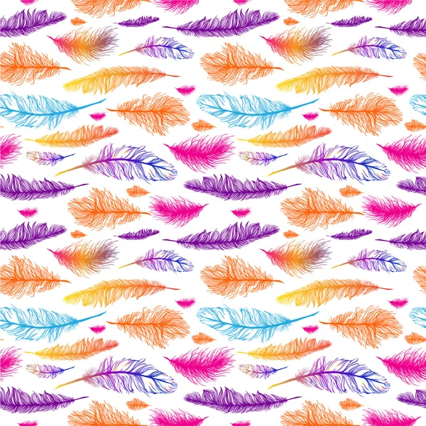 Set of seamless pattern vector feathers. EPS — Stock Vector