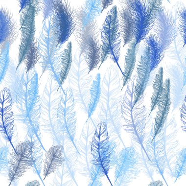 Dikişsiz desen vektör tüyler kümesi. EPS