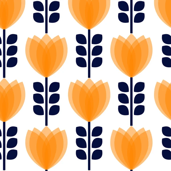 Motif floral avec pétale sur fond blanc . — Image vectorielle