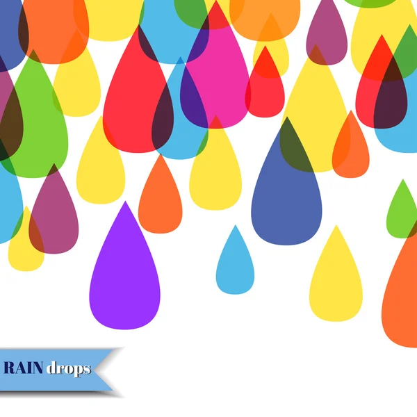 Coloridas gotas de agua sobre el fondo blanco — Vector de stock