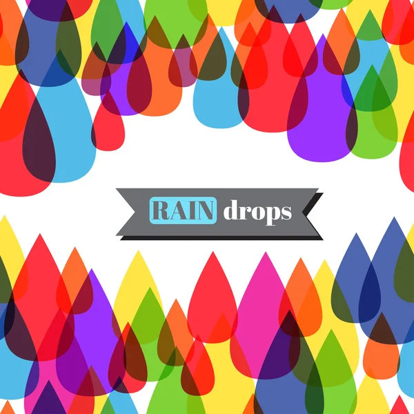 Colourful drops of water on the white background — Stock Vector