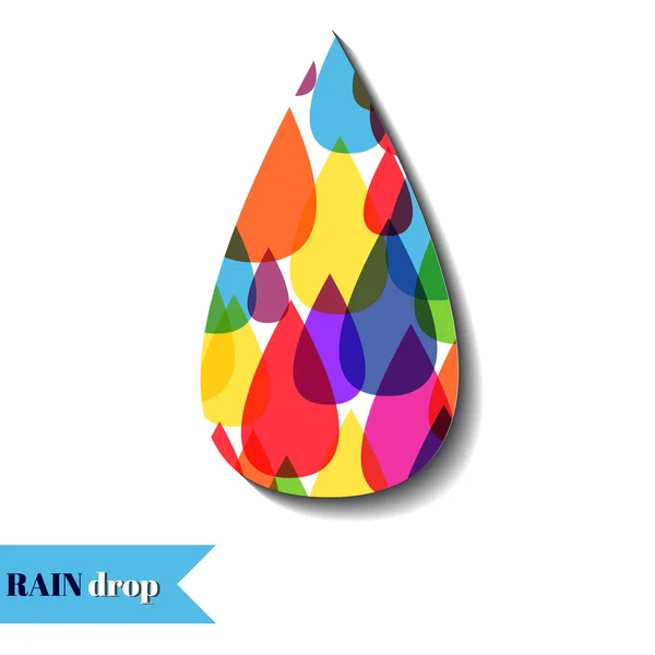 Colourful drops of water on the white background — Stock Vector