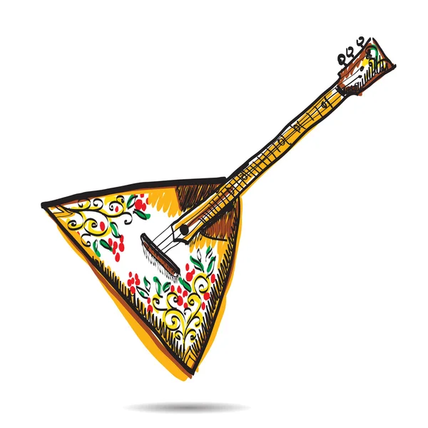 Vector balalaika ruso sobre fondo blanco — Vector de stock