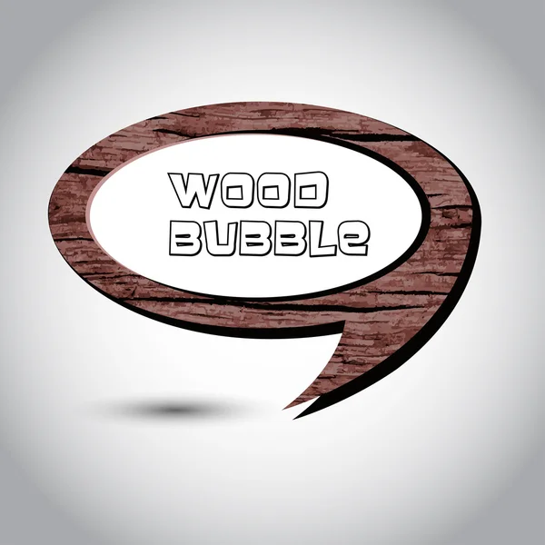 Brown wood speech bubble on the background — Stock Vector