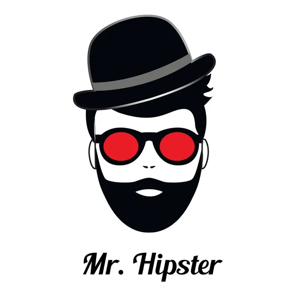 Mode silhouette style hipster, vecteur — Image vectorielle