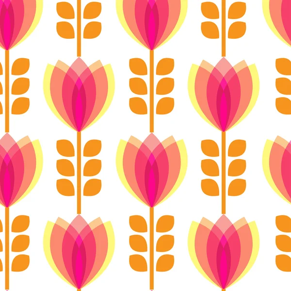 Motif floral avec pétale sur fond blanc — Image vectorielle