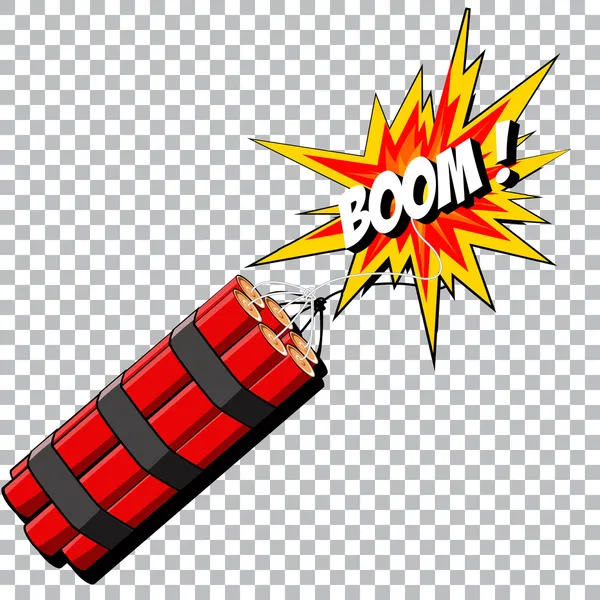 Boom av dynamiten. serietidning explosion. — Stock vektor