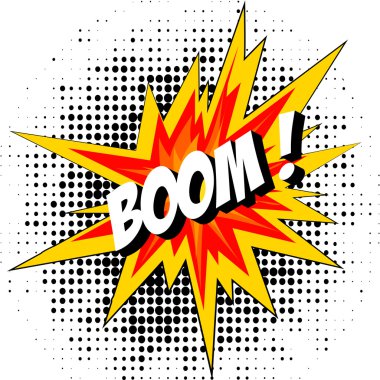 dinamitin patlaması. çizgi roman patlama.