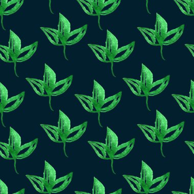 Sulu Boya Dikişsiz yaprakları üzerinde beyaz izole.