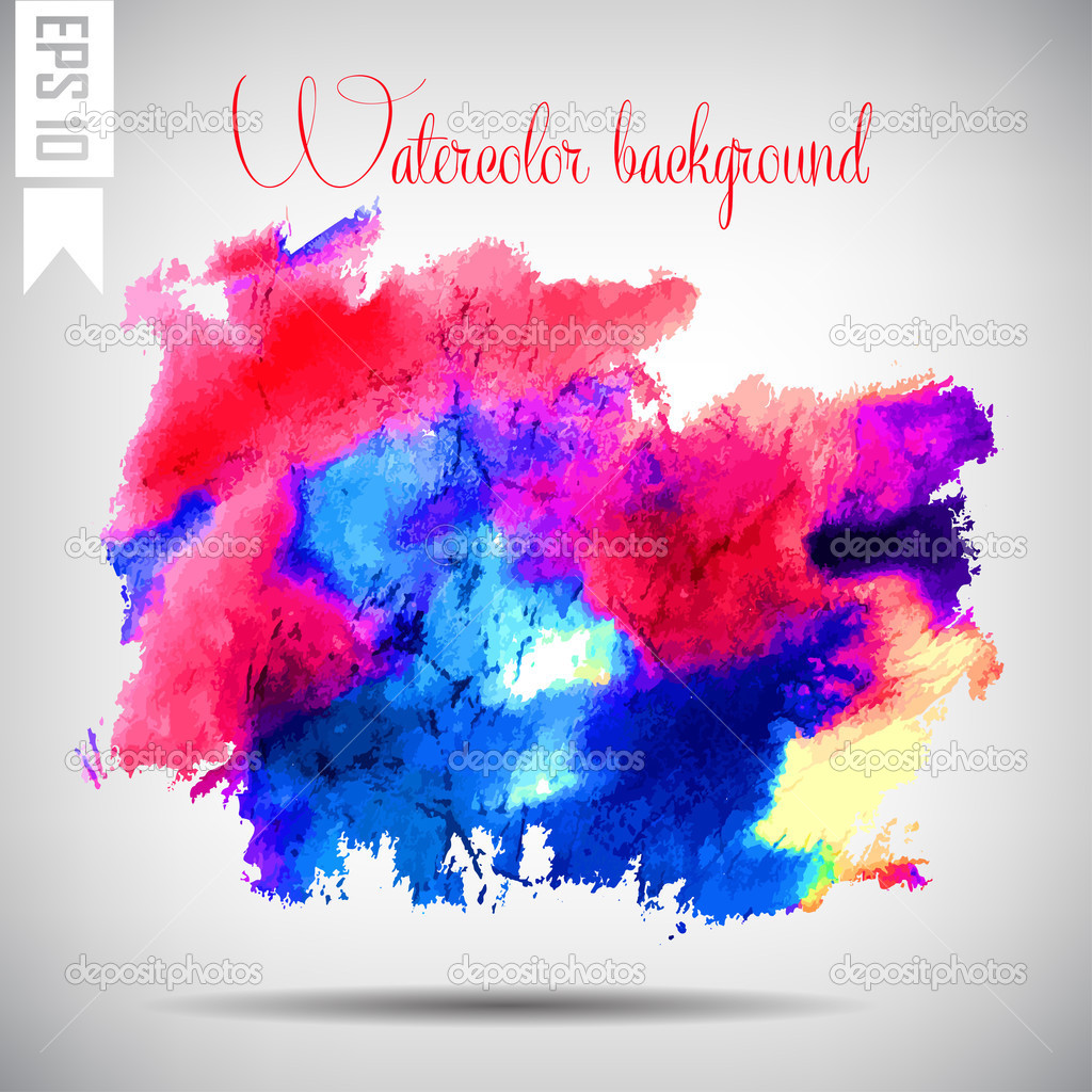 Watercolor vector background. Hand drawing.