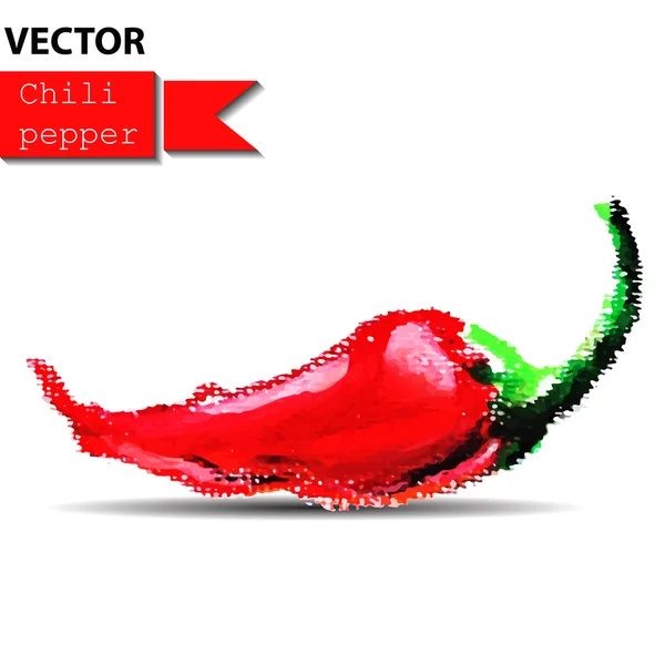 Chili pepper vegetable on white background. — Stock Vector