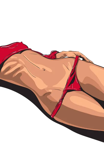 Sexy Frau im Bikini Isolate Vektor Illustration 10 eps — Stockvektor