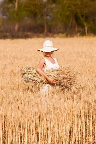 Girl in a field. — Stock Photo, Image