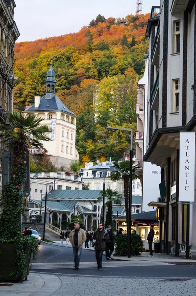 Krásná architektura karlovy vary, domů, budov, doteky Stock Obrázky