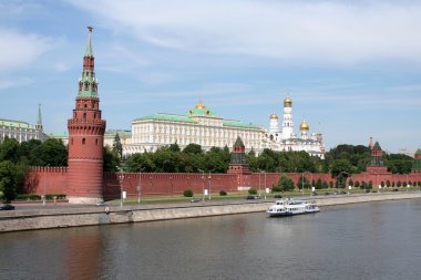 Moskova kremlin ve Moskova Nehri, genel görünümü.