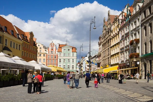 Рыночная площадь во Вроцлаве, Польша — стоковое фото