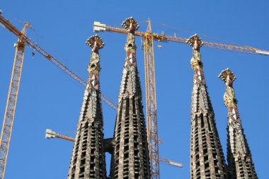 Sagrada familia Katedrali gaudi tarafından kuleleri.