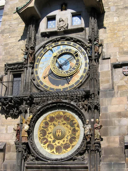 Gamla torget - astronomiska uret. Prague, Tjeckien. Royaltyfria Stockfoton
