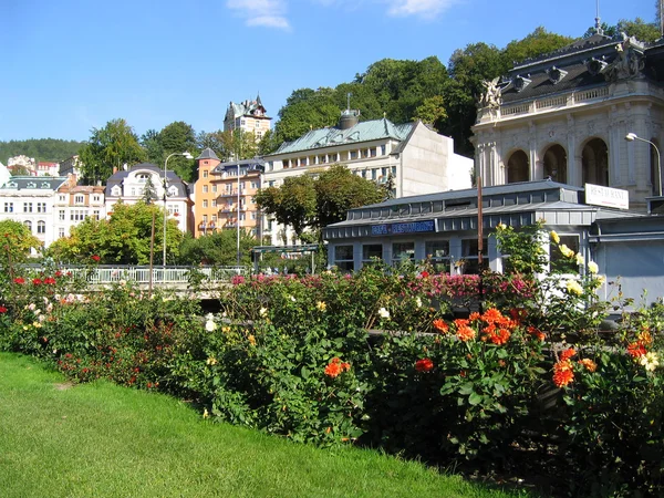 Karlovy vary'nın görünümü, Çek Cumhuriyeti — Stok fotoğraf