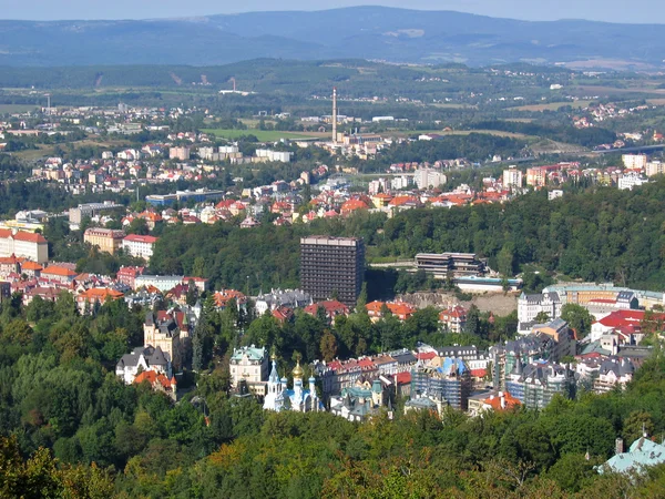 Bird's eye view of Karlovy Vary. — Stock Photo, Image