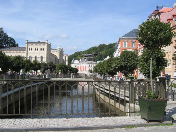 Karlovy vary'nın görünümü, Çek Cumhuriyeti. — Stok fotoğraf