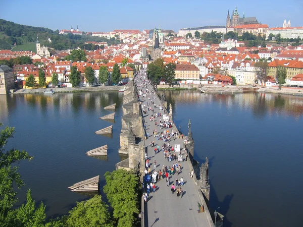 Charles Bridge, view from the tower. Prague, Czechia. — Stock Photo, Image