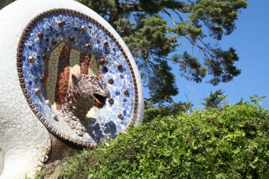 Barcelona'da guell park sanat eseri.
