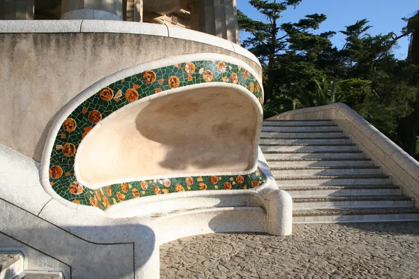 Niche-bench in Guell park in Barcelona. — Stock Photo, Image