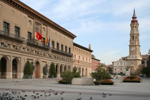 The Pilar square in Zaragoza (Spain). — Stock Photo, Image